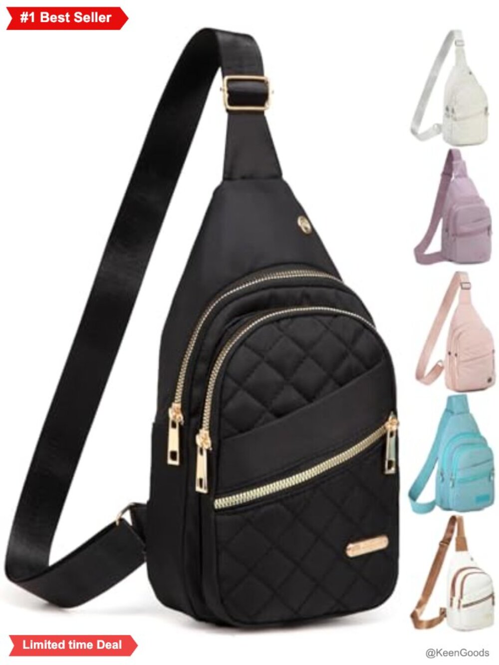 Water Resistant Nylon Sling Crossbody Bag Hiking Daypack Mini Backpack